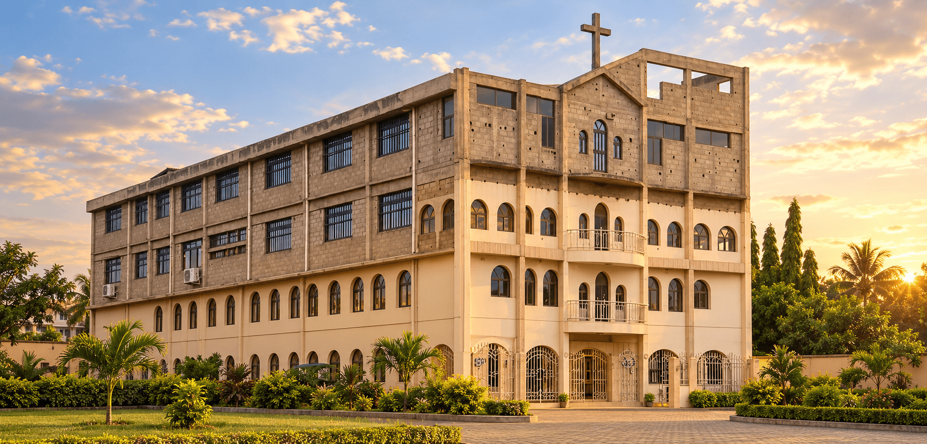 Rendu 3D du bâtiment de l’Église AD Galilée à Agoè-Assiyéyé